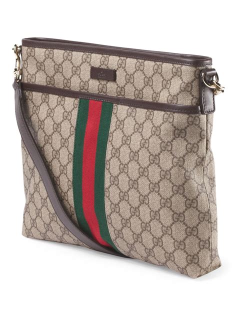 gucci made in italy logo crossbody with leather trim|Gucci.